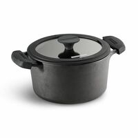 Tramontina TITANEX 24cm/4.9L Pre-Seasoned Heritage Cast Iron Casserole with Toughened Glass Lid