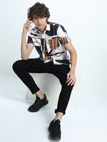 Highlander Men's Slim Fit Shirts | Printed | Half Sleeves | Spread Collar | Casual Shirts | Stylish Shirt