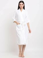 CREEVA White Free Size Bath Robe on Flipkart