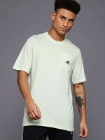 ADIDAS Solid Men Round Neck Green T-Shirt on Flipkart