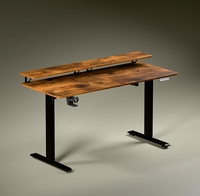 Green Soul Elevate Height Adjustable Engineered Wood Table with Monitor Riser