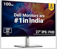 Dell P2725H 27 Inch FHD IPS Monitor, Anti-Glare, 99% SRGB, 100Hz, 5Ms (Fast), Ports: HDMI(1), DP 1.2, VGA, 3X USB 3.2 Gen1 (A), USB 3.2 Gen1 Type-C [15W PD] | Height Tilt Swivel Pivot