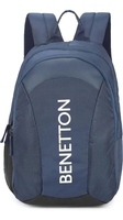 UNITED COLORS OF BENETTON Skylar Polyester 18L 3 Compartment Laptop Backpack For Unisex - Navy