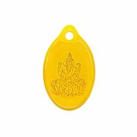Muthoot PAPPACHAN Swarnavarsham 24K (999) Yellow Gold Oval Laxmi Pendant 1 Gram