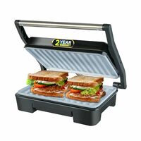 IBELL SM1515C Electric Sandwich Maker 1000W With Non Toxic Ceramic Coated Plates, Floating Hinges, Adjustable Size, Panini/Toaster/Grill(black)