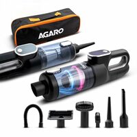 AGARO Car Vacuum Cleaner, Rechargeable Handheld Mini Vacuum with Blower Function, HEPA Filter & Digital Display, Type-C Charging, 7.4V Brushless Motor, 0.3L Dust Cup