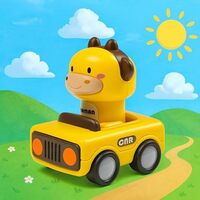 GRAPHENE Press & Go Friction-Powered Cars for Toddlers–Animal Mini Racing Car Push -Pack of 1(Random Character)