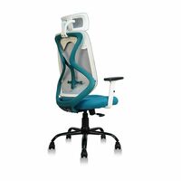 CELLBELL C190 Berlin Office Chair, High Back Mesh Ergonomic Home Office Desk Chair (White - Blue)