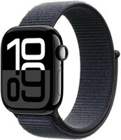 Apple Watch Series 10 GPS 42mm Jet Black Aluminium with Ink Sport Loop  (Ink Strap, Free Size)