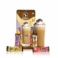 Bevzilla Premium Glass & 25 Flavoured Coffee Sachets/Pouch Box | Butterscotch, Classic, Vanilla & Hazelnut Flavour | Preimum Gift Box| Espresso, Latte,Cappuccino | Hot & Cold Brews