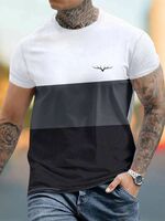  Color Block Men Grey T-Shirt on Flipkart