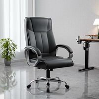 Green Soul Kiev Orthopedic Boss Chair | Leatherette Office Chair | Ergonomic Executive Chair with Spacious Cushioned Seat | Heavy Duty Metal Base | Rocking Function (Black)