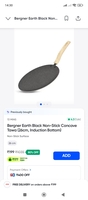 Bergner Earth Black Non-Stick Concave Tawa (26cm, Induction Bottom) at 199 (+maxxsaver) 