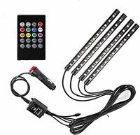 12 LED Multicolor Music Controlled Sound Activated for Car Interior Atmosphere Light  @ 306