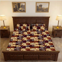 Capsicum Microfiber King Size Double Bedsheet with 2 Pillow Cover (95GSM, 108x84 inch, Brown, 4059)