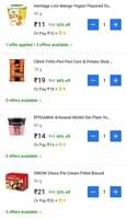 Flipkart minutes Up to 79%off Cremelets , Peri peri corn, yogurt , cake , dry mop, more ( location specific)