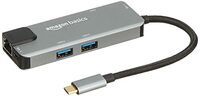 Amazon Basics 6-in-1 USB C Hub Multiport Adapter with LAN Port/HDMI/Type - C & Two USB 3.0 Ports (Black)