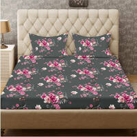 Capsicum Premium King Size Microfiber Double Bedsheet with 2 Pillow Covers (95GSM, 108x84 inch, Grey, 4018)