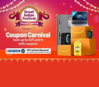 Amazon Coupon Carnival : Extra upto 40% off + 10% instant discount on HDFC Credit Card & EASYEMI