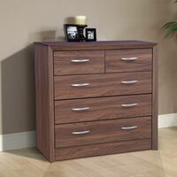 HomeTown Stark Engineered Wood Chest of Drawers in Walnut Colour