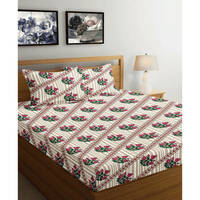 Capsicum Premium King Size Microfiber Double Bedsheet with 2 Pillow Covers 195GSM 108x86 inch Rink 6065)