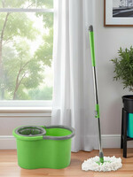  RUBOXA Green Plastic Spin Mopping Bucket For Cleaning Floor With 2 Refills - Bathroom Accessories for Unisex 34978764 | Myntra