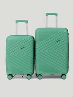 Hard Body Set of 2 Luggage 8 Wheels - Quartz : Set of 2 (Small 56.2cm | Medium 68.2cm) - Green