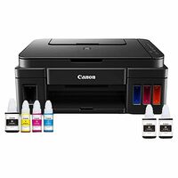 Canon PIXMA MegaTank G3000 All in One WiFi Inktank Colour Printer with 2 Additional Black Ink Bottles for Home and Office