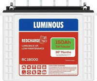 LUMINOUS 36 Months Warranty Tubular Inverter Battery  (150 Ah, RC 18000) (user specific coupons)
