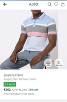 JOHN PLAYERS Striped Slim Fit Polo T-shirt