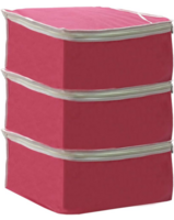 PrettyKrafts Saree Cover Big Size/Wardrobe Organiser/Clothes Storage Bag | Storage Organizer Bag | Zip Closure and Transparent Front | Clothes Storage Bag | Set of 3, Pink | Size: 40 x 35 x 20 cm