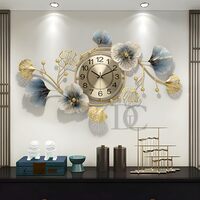 THE DECOR COMPANY Metal Analog Wall Clock - Floral Design with Silent Sweep Machine 
