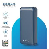 URBN 20000 mAh 22.5 W Power Bank  (Black, Lithium Polymer, for Earbuds, Mobile, Tablet)