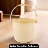 Kuber Industries Small 5 L Plastic Bucket for Cleaning & Storage | Plain | Beige 