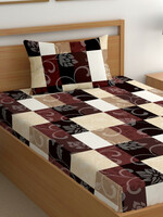 Buy CG HOMES Maroon & Beige Ethnic Motifs 180 TC Single Bedsheet With 1 Pillow Covers - Bedsheets for Unisex 33077206 | Myntra
