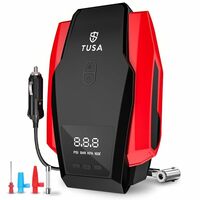 TUSA Tyre Inflator for Car - 150 PSI, 12V DC Portable Air Compressor with Digital Tire Pressure Gauge & LED Light 