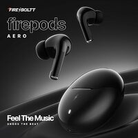 Fire-Boltt Fire Pods Aero TWS Ear Buds Custom EQ, Wireless Bluetooth 5.4, 50H Playtime, 50ms Low Latency, Fast Charging Case, App Support, Touch Controls, IPX4 Waterproof, Gaming & Music- Black