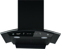 LIVPURE Swift-60 Auto Clean Curved Glass 60 cm | Low Noise Wall Mounted Black 1400 CMH Chimney