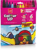 Cello ColourUp  Fine Nib Sketch Pens  with Washable Ink  (Set of 12, Multicolor)