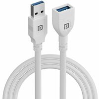 Portronics Uniconnect, 3M USB Extension Cable, Durable USB Type-A Male to Female Cable, Data Transfer & Charging, Compatible with Laptops, PCs, Printers & More(White)