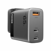 Noise Power Series 65W GaN Charger: Fast Charging Adapter, 3 Ports (2 USB-C + 1 USB-A), Globally Compatible, iPhone 0 to 50% in 27mins, Supports All iPhones, Android Phones, Laptops, Macbooks (Black)