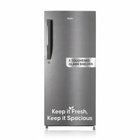 Haier 190L 5 Star Direct Cool Single Door Refrigerator | Easy Clean Back (HED-205DS-P, Dazzle Steel)