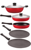 Nirlon 3 Layer Non-Stick Coated Gas Compatible Cookware Essential Set Offer, 5 Piece Set