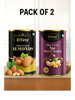Effete Pack Of 2 Choco Coated Nut Butterscotch & Almonds 96 GM Chocolate Dryfruit Tin