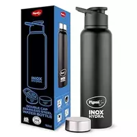 Pigeon Plastic, Stainless Steel Inox Hydra Duo, Multipurpose All In One Bottle 900Ml, Black
