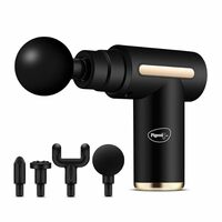 Pigeon Pulse Gun Massager Black | 6 Speed, 4 Heads, Rechargeable Full Body Relief