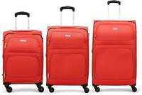 ARISTOCRAT  Soft Body Set of 3 Luggage 4 Wheels - Trigon Set of 3 - Cabin+Medium+Large(56+68+77)cm, Softcase, 4 Wheels