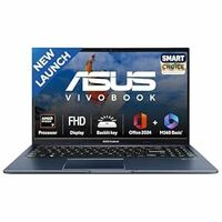 ASUS Vivobook 15, Smartchoice, AMD Ryzen 7 5825U, 16GB RAM, 512GB SSD, FHD 15.6", Windows 11, Office Home 2024, Quiet Blue, 1.7Kg, M1502YA-BQ703WS, AMD Radeon iGPU, M365 Basic (1Year)*, 42Whr Laptop