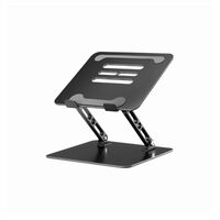 Cosmic Byte LS100 Aluminum Laptop Stand, Support Upto 16" Laptops, 8 KG Load, Adjustable Height, Heat Dissipation Vents (Black)
