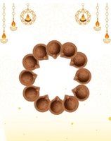 Minutes | Terracotta (Pack of 12) Table Diya Set